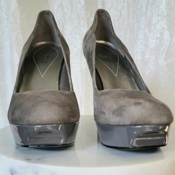 Guess Brand Women's Platform Pumps Round Toe High Heeled Shoes - Taupe - Size 8M - Picture 5 of 16